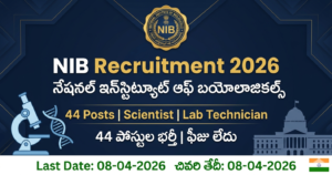 NIB Recruitment 2026 - National Institute of Biologicals 44 Posts Vacancy Notification Apply Online at nib.gov.in