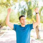 Person enjoying a fun daily routine with new activities like exercise, reading, and socializing, adding excitement to everyday life.