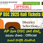 AP DSC 2025 hall ticket download page on official website apdsc.apcfss.in